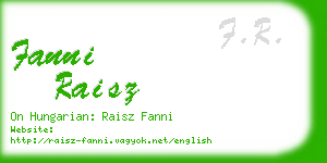 fanni raisz business card